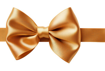 Wall Mural - Gold satin ribbon. Gift wrapping, decorative bow knot red ribbon. Transparent background. Generative AI