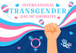 International Transgender Day of Visibility Vector Illustration on March 31 with Transgenders Pride Flags and Symbol in Celebration Flat Background