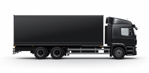 Wall Mural - Black truck tractor trailer