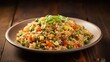 Delicious fried rice with various vegetables 