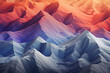 Abstract mountain color digital graphics in gradient tones of warm and cold shades.
