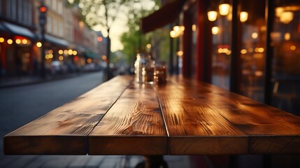 Poster - Generative AI : Empty table to showcase your product, against the background