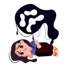 Sticker - depression woman unhappy