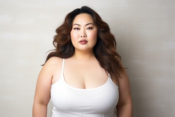 Poster - Plus size woman portrait white background