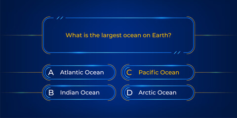 Quiz menu. Intellectual challenge TV show or game, knowledge competition or contest, millionaire quest or questionnaire quiz mobile application menu vector interface frames with answer options bubbles