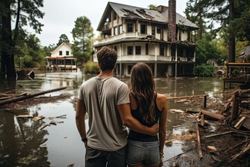 flood destroys a house and leaves a couple in shock and despair