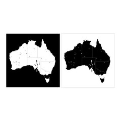 Wall Mural - Layered editable vector illustration outline Map of Australia