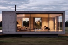 Minimalist Tiny House With Just One Floor Made Of Concrete