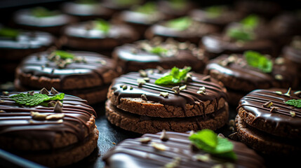 Wall Mural - chocolate cookies HD 8K wallpaper Stock Photographic Image 