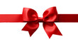 © ND STOCK - Red ribbon bow on a transparent background. For gift decoration, your wedding invitation card, greeting card, or gift boxes