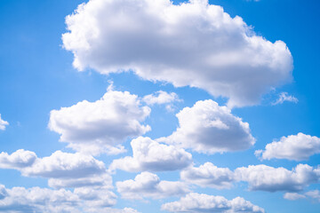 Wall Mural - beautiful blue sky and white cumulus clouds abstract background. cloudscape background. blue sky and