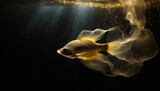 Fototapeta Fototapety do łazienki - Złota rybka, abstrakcyjny obraz, dekoracja ścienna, genertive AI