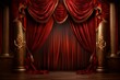 Opulent Luxury curtain. Festival sofa cozy. Generate Ai