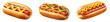 Hot Dog 3D rendering cartoon isometric view, Isolated on transparent background