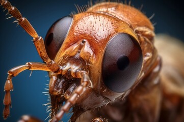 Intricate Macro closeup termite. Animal nature insect, tropical soldier. Generate Ai