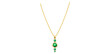 Display Isolated Green Stone On Gold Necklace, Luxury Jewelry Chain Necklace Vector Illustration.