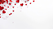 Empty Valentine's Day Greeting Card With Copyspace On White Background
