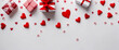 Dolce Regalo- Confezione Bianca e Cuori Rossi per San Valentino, Matrimonio o Compleanno, Vista dall'Alto