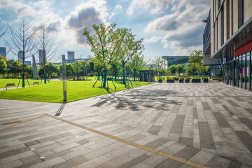 Canvas Print - Empty modern urban business buildings