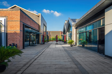 Canvas Print - Empty modern urban business buildings