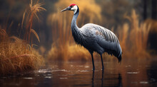 Avian Elegance: Common Crane (Grus Grus) In A Majestic Pose