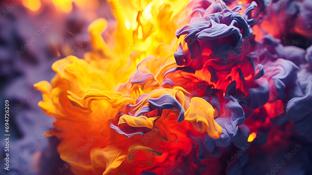 Ethereal Flames Dance Vibrantly, Blending Heat and Color in a ...