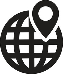 Poster - worldwide. pin location icon vector