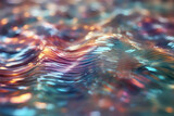 Abstract wave glass vertical line pattern background. Texture of wavy glass illuminated with multi-colored light
