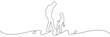 © Daru - illustration vector of a father and child line art style