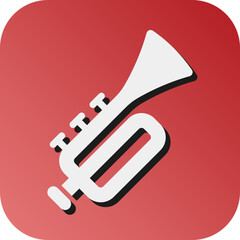 Trumpet Vector Glyph Gradient Background Icon Desig