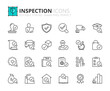 Line icons about inspection. Pixel perfect 64x64 and editable stroke
