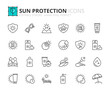 © spiral media - Line icons about sun protection. Pixel perfect 64x64 and editable stroke