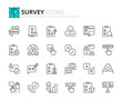 © spiral media - Line icons about survey. Pixel perfect 64x64 and editable stroke