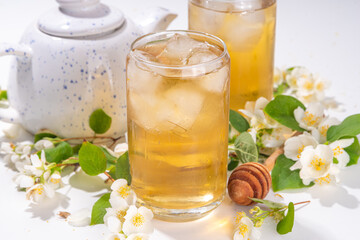 Wall Mural - Jasmine green plant flower iced tea