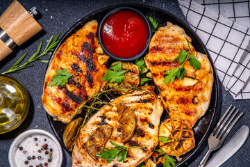 Wall Mural - Grilled roasted chicken fillet