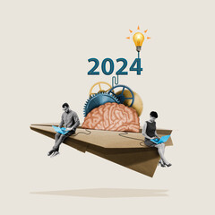 Wall Mural - Poster for 2024. Technologies and innovations.