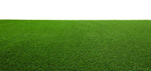 Wall Mural - Green artificial grass surface isolated on white