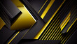 black and yellow background, Black yellow abstract modern background Dark. Geometric shape. 3d effect. Diagonal lines, stripes. Gradient. Light, glow. Metallic sheen, Ai generated image