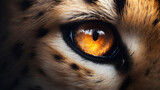 Fototapeta  - close-up photograph of the focused eyes of a graceful cheetah