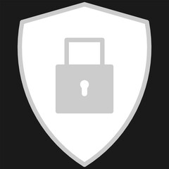 Sticker - shield with lock icon vector design