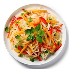 Wall Mural - a plate of Som tam on white background