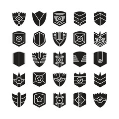 Wall Mural - shield label and badge icons set