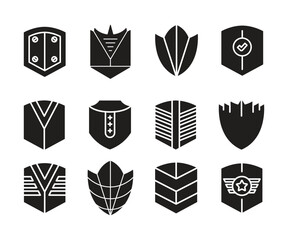 Wall Mural - shield label and badge icons set