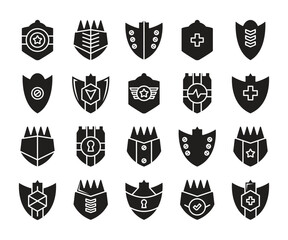 Wall Mural - shield weapon icons set vector illustration