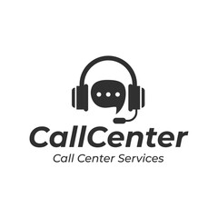 Canvas Print - Call center vector logo template on white background
