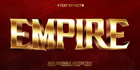 Gold and Bronze Empire Editable Vector 3D Text Effect