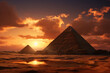 Pyramid ancient on desert famous landmark