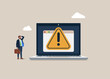 © Vadym - Operating system error. Upset businessman near laptop. Modern vector illustration in flat style