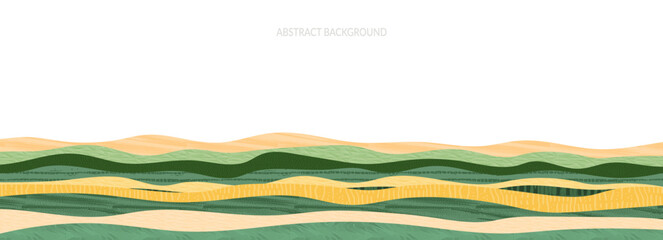 Wall Mural - abstract agriculture field or farm card banner background. vineyard valley pattern, countryside land