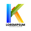 creative letter k colorful icon logo design